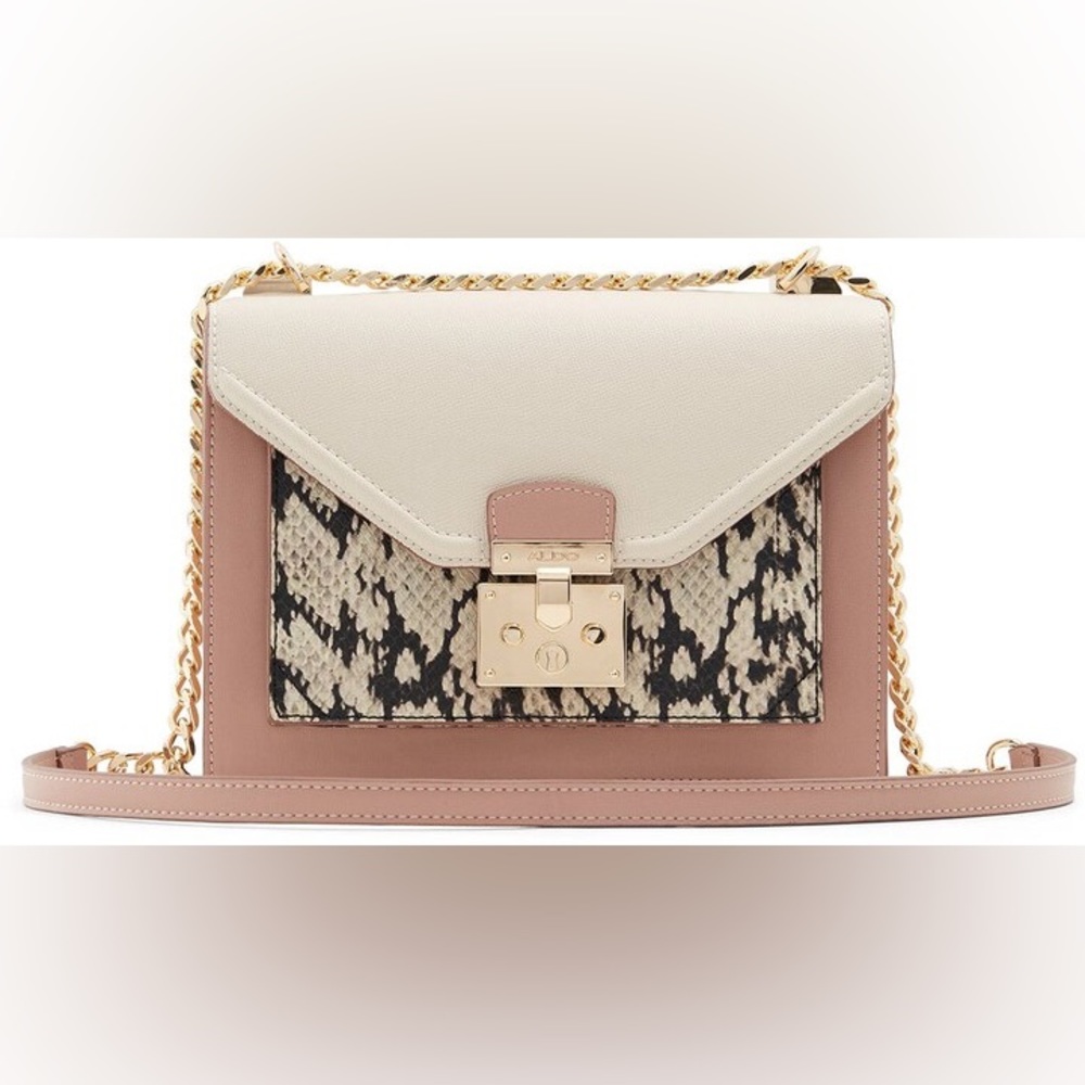 NWT Aldo Yukiya Bag dusty rose, cream, and snake print